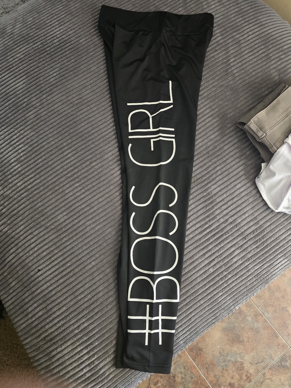 #BOSS GIRL Black Graphic Leggings